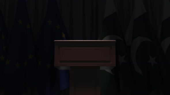 Many Flags of Pakistan and the European Union alt
