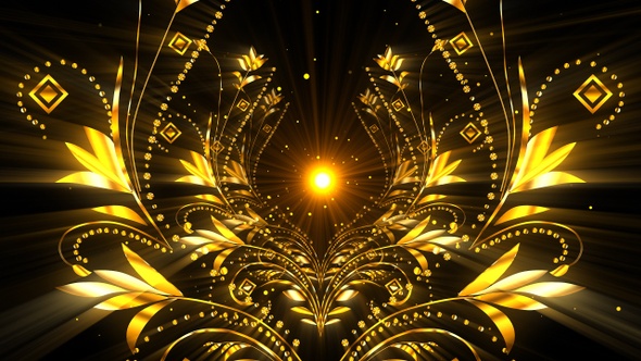 Gold Christmas Floral Background