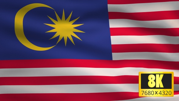 8K Malaysia Windy Flag Background alt