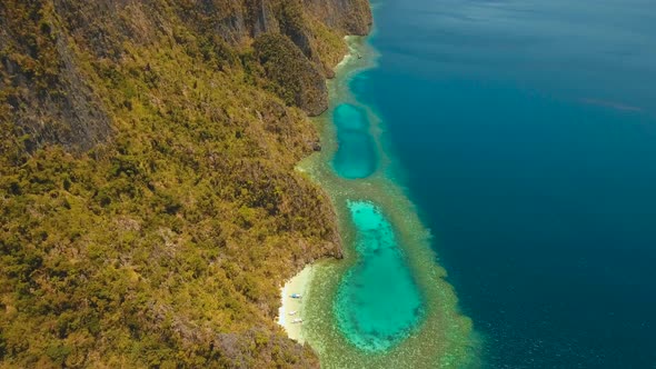 Seascape with a Beautiful Lagoon Philippines, Palawan. alt