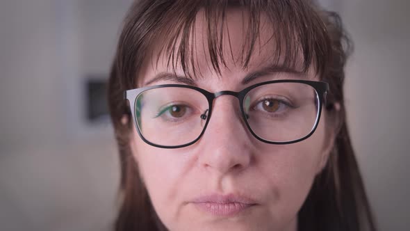 Brunette Woman with Glasses with Emotion Frustration Anger As Usual alt