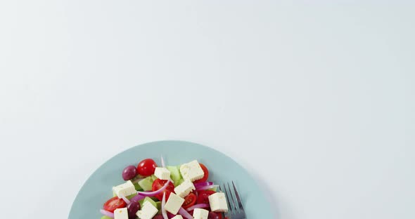 Salad with text in plate alt
