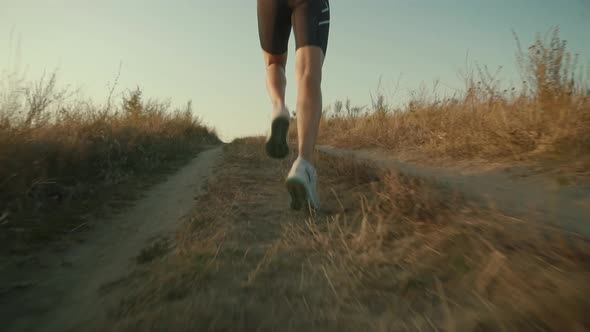 Running Sport Workout.Fitness Triathlete Runner Exercising.Sport Jogging Cardio Training Workout. alt