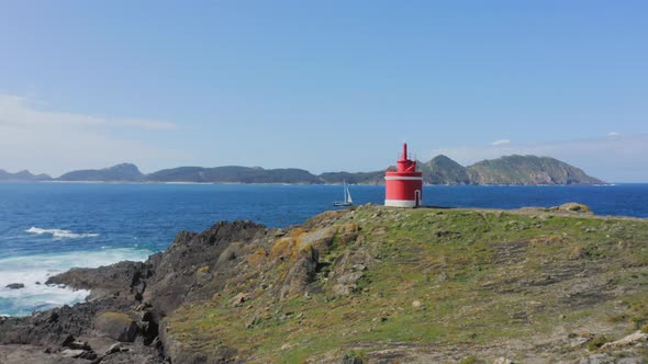 Punta Robaleira Lighthouse in Pontevedra Galicia Spain