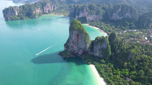 Railay Beach Krabi Thailand Tropical Beach of Railay Krabi Drone Aerial View of Panoramic View of alt