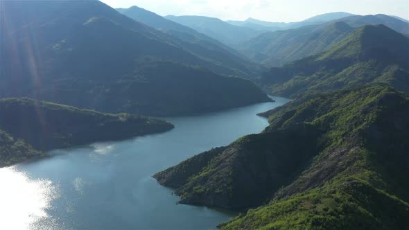 Flight Over The Borovitsa Dam In Bulgaria alt