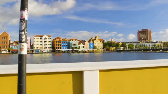 Colorful Dutch Colonial buildings along the waterfront of Saint Anna Bay in Punda, Willemstad, on th alt