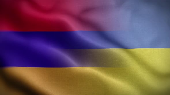 Ukraine Armenia Flag Loop Background 4K
