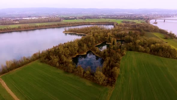 Three lakes in nature. alt