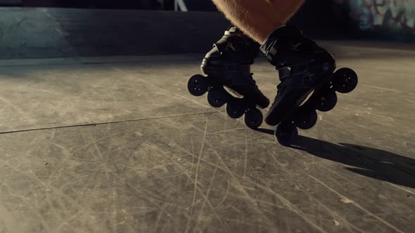Extreme Roller Skater Riding Outdoors alt