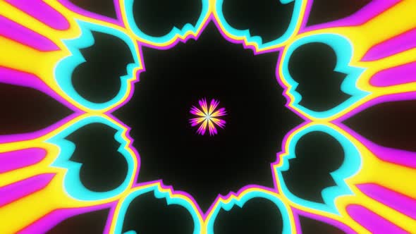 Bright Multicolored Rays From an Abstract Flower alt