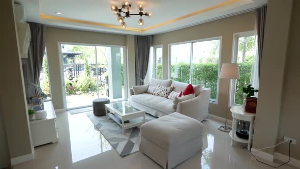 Modern Open Plan Home Living Area Connected With Dining and Kitchen Area alt