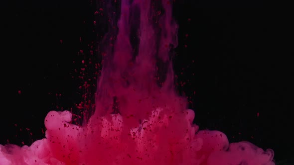 Abstract Of Pink Liquid Falling And Rising