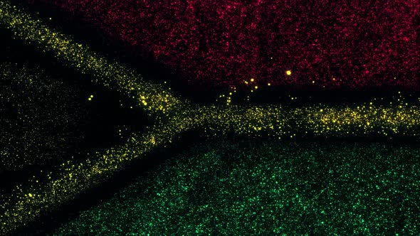 Vanuatu Flag With Abstract Particles