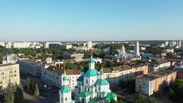 The Sumy City Center Dictrict Ukraine at the Summer