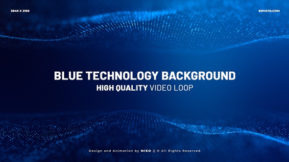 Blue Technology Background 4K