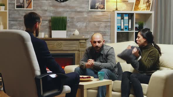 Psychologist Stopping Mad Man To Hit His Wife alt