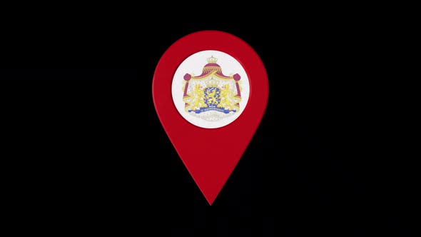 3D Rotating Pin Icon Animation With Netherlands Coat Of Arms Alpha Channel 2K alt