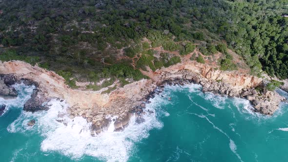 Flight Over Beautiful Seashore at Mallorca