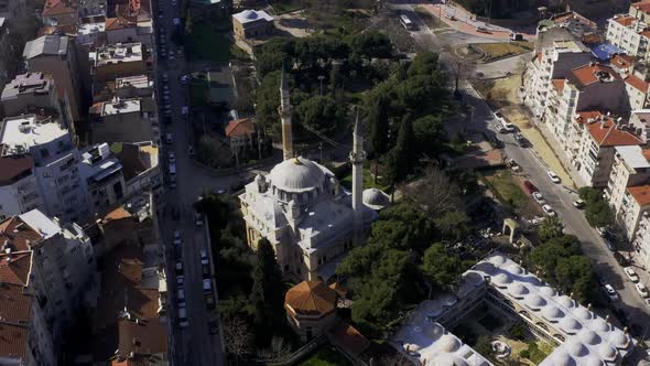 Mosque And City Aerial View