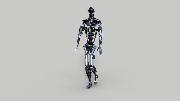 Cyborg Robot Walking