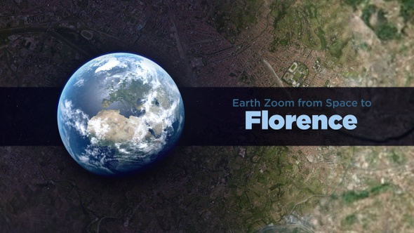 Florence (Italy) Earth Zoom to the City from Space