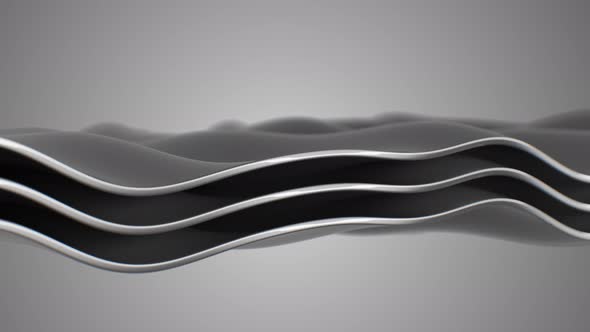 Three wavy metal lines 