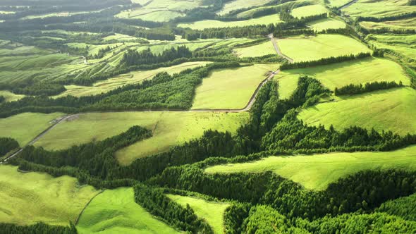 Panoramic View with the Blue Lagoon of Sete Cidades alt
