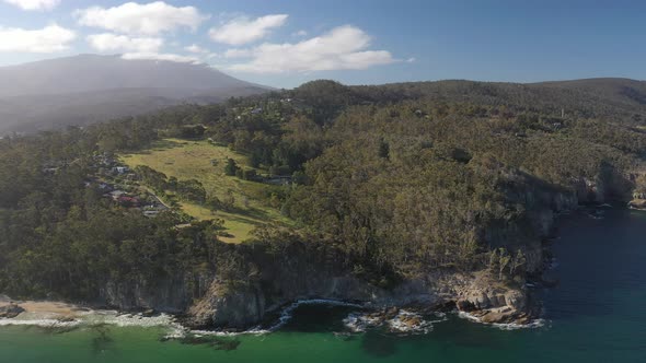 Alum Cliffs Seascape, Taroona, Tasmania Aerial Drone 4K