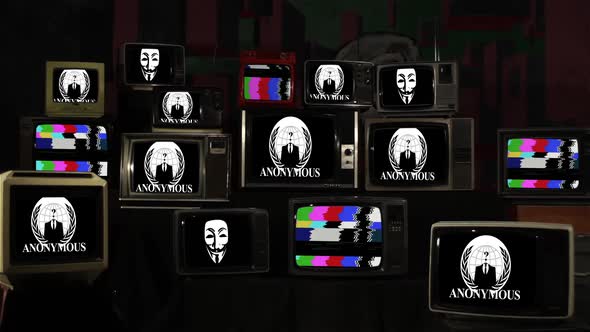 Anonymous Movement on Vintage TVs.