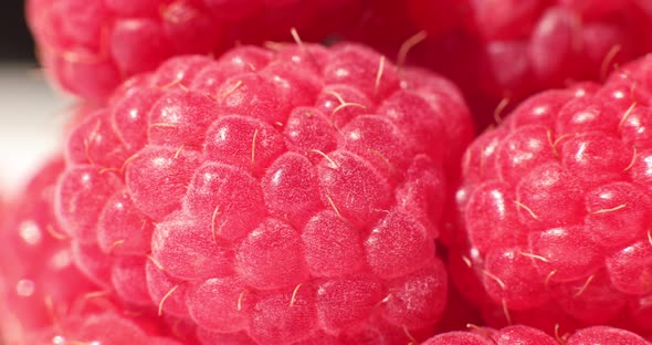 Closeup of Fresh Raspberries