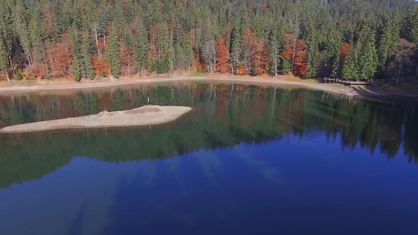 Aerial Shot Mountain Lake