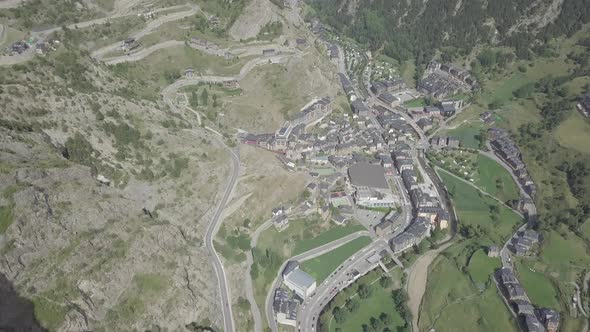 Aerial Shot of The Pyrenees Valley alt
