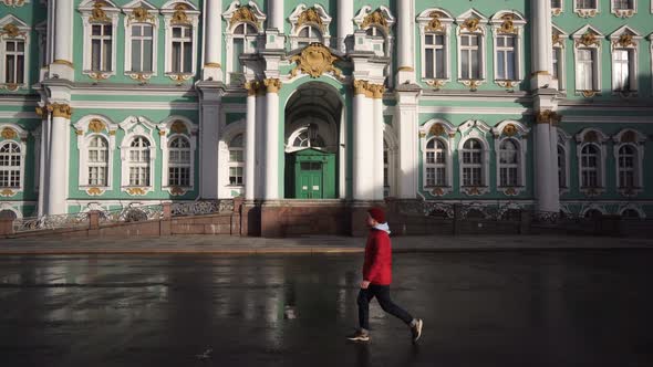 The Hipster Guy Walks Around St. Petersburg at the Hermitage