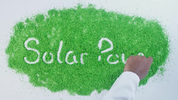 Green Hand Writing Solar Power