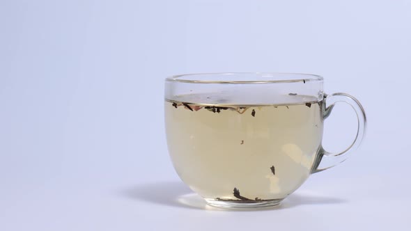 Timelapse of Tea Brewing in a Transparent Mug