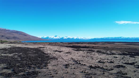 Patagonia landscape. Famous town of El Calafate at Patagonia Argentina alt
