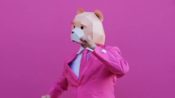 Funny character with pixeled mask alt