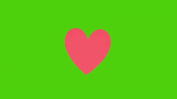 Stop motion VIDEO heart beating on green background