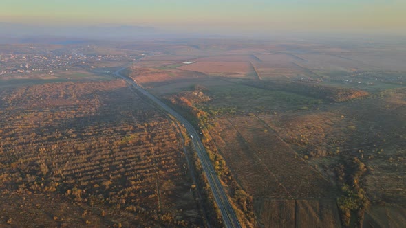 Incredible Evening in the During Autumn Season with Highway in Mountain Beautiful Asphalt Road alt