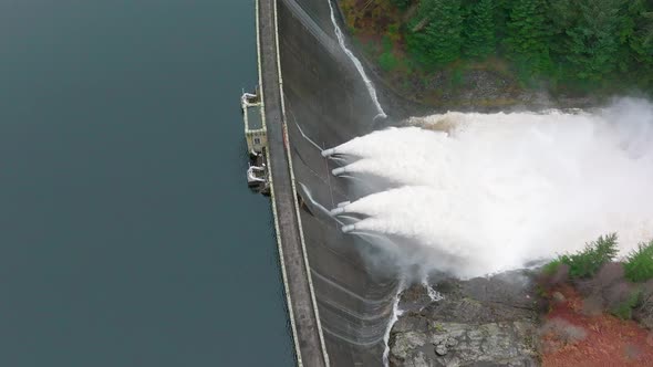 Hydroelectric Power Station Pumping Water Through a Dam Slow Motion alt