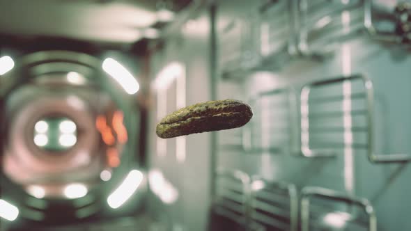 Marinated Pickled Cucumber Floating in Internation Space Station alt