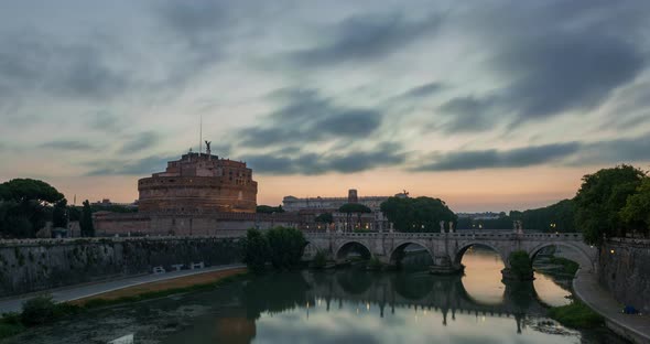 Time Lapse of Castel Sant Angelo in Rome, Italy