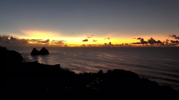 Sunset Fernando de Noronha Archilepago at Pernambuco state Brazil. alt