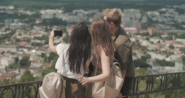 Happy Tourists Friends Having Fun on Sumer Travel Adventure Vacation alt