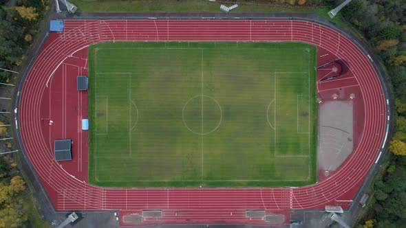 Aerial Top Down View of Soccer Field