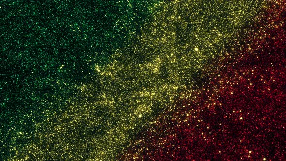 Brazzaville Flag With Abstract Particles