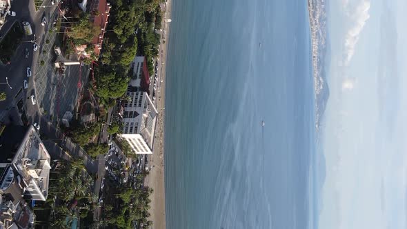 Vertical Video Alanya Turkey  a Resort Town on the Seashore alt
