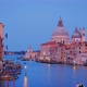 View of Venice Grand Canal and Santa Maria Della Salute Church in the Evening