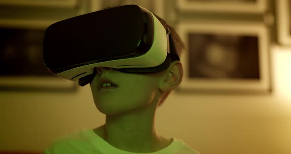 Boy Wearing VR Headset